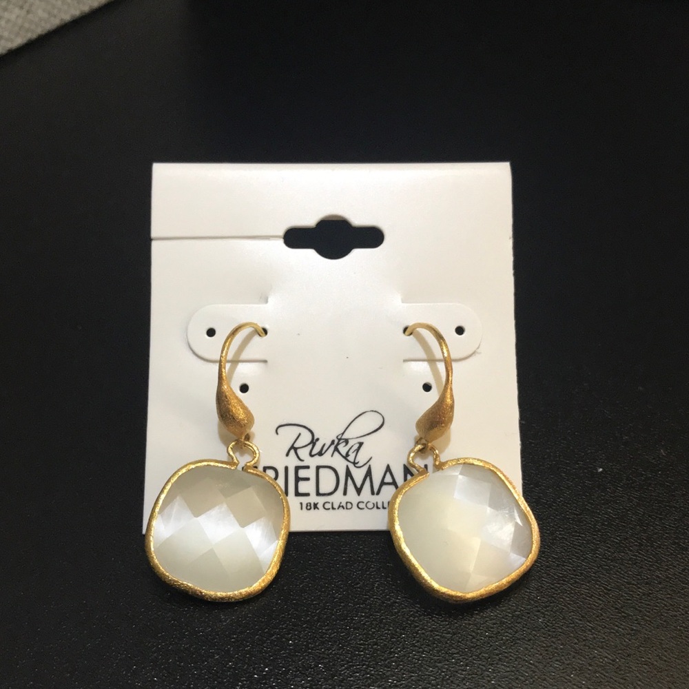 NWOT Rivka Friedman faceted square drop earrings